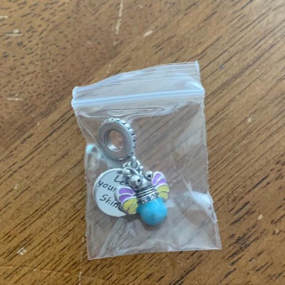 NWOT Glow in the Dark Firefly Dangle Charm 925 Sterling Silver Charm Bracelet - Picture 3 of 8